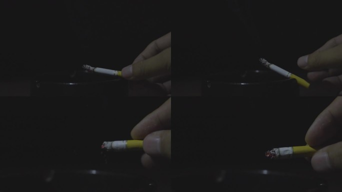 孤独的生活抽烟弹烟灰香烟