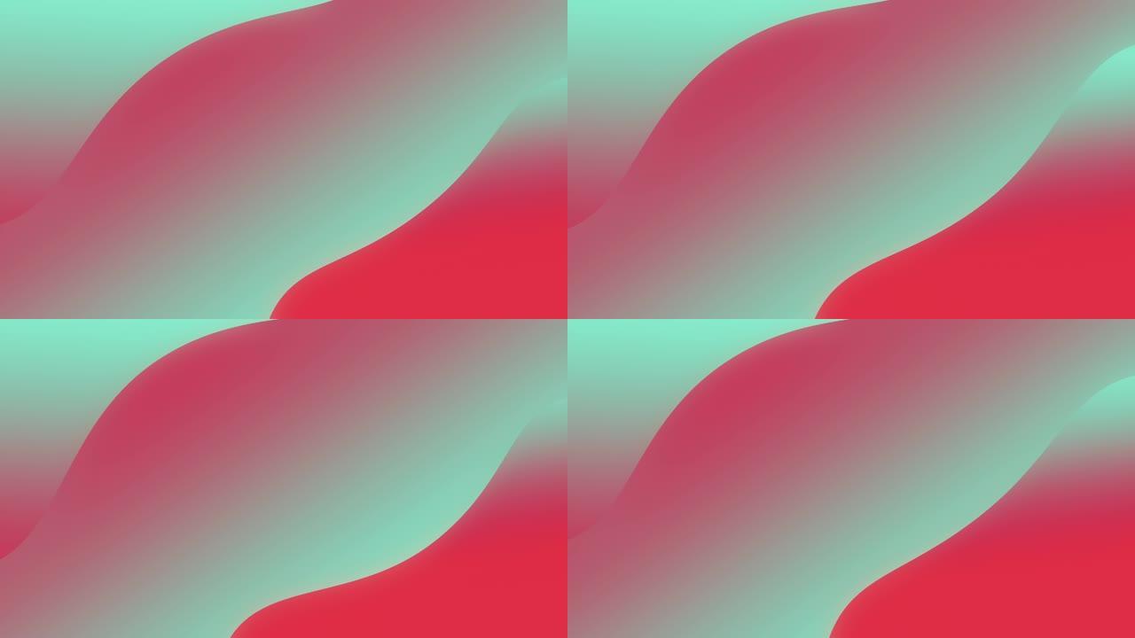 抽象波浪形2d动画彩色背景与移位的彩色图层