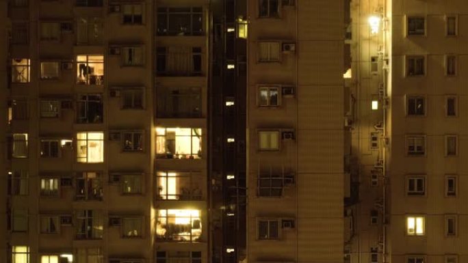 香港拥挤住宅公寓楼的Windows组开启和关闭延时