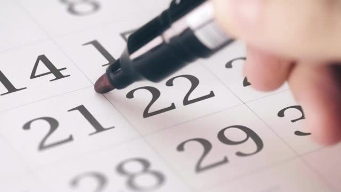 在日历中标记一个月的22天转换为到期日提醒