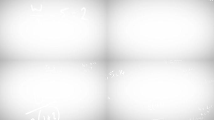 灰色背景下漂浮的数学方程的数字动画