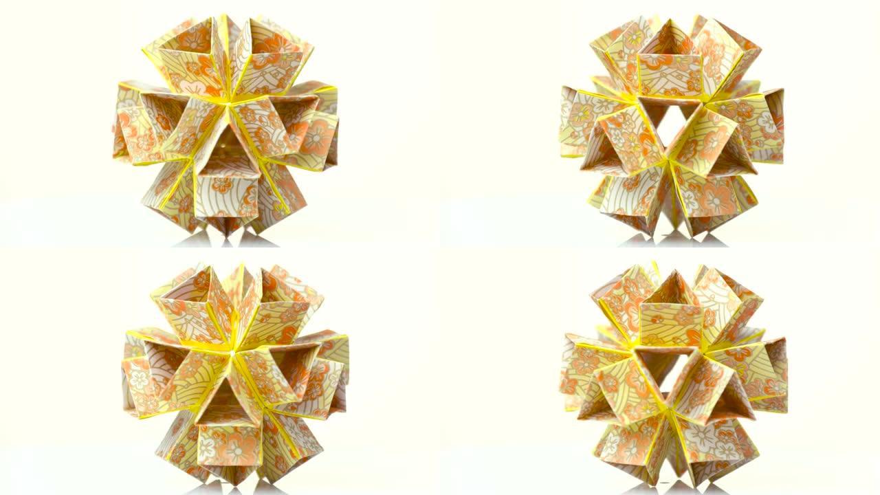 美丽的模块化折纸花。