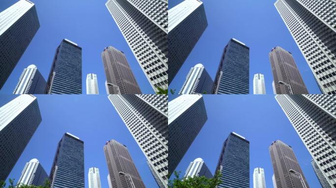 仰望城市建筑仰拍空镜头宣传片