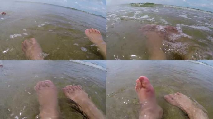 大海中的小脚