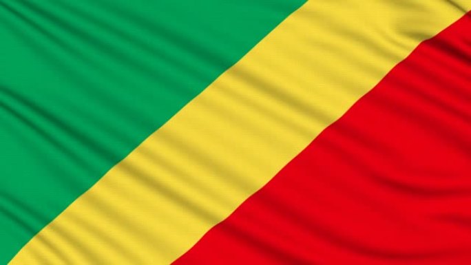 刚果共和国国旗，具有真正的织物结构
