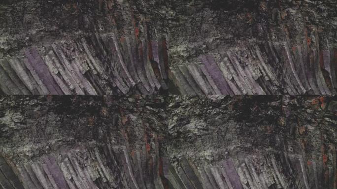 令人敬畏的无人机拍摄玄武岩岩石柱，冰岛斯塔德拉吉尔峡谷