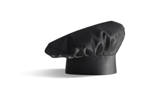 空白黑色厨师帽模型，循环旋转