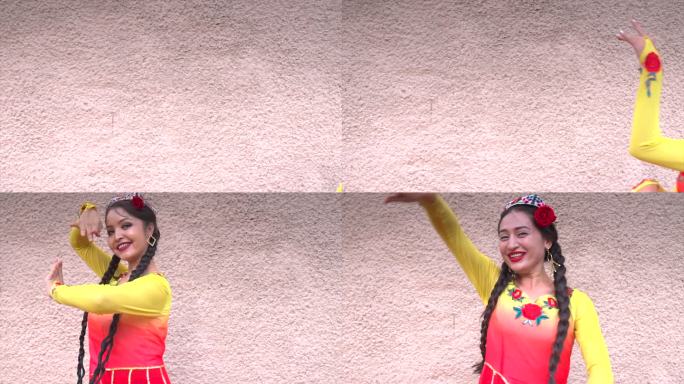 新疆女孩翩翩起舞