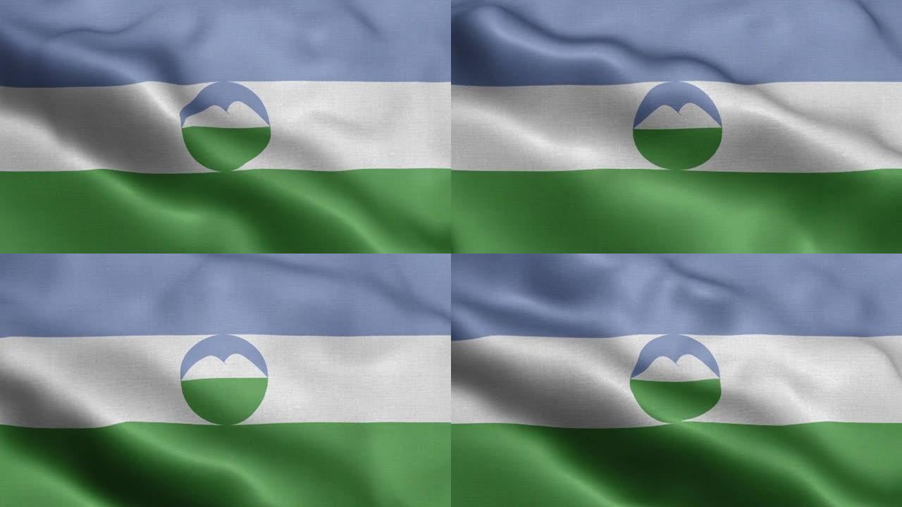 卡巴尔迪诺旗帜Balkaria -卡巴尔迪诺旗帜高细节-国旗卡巴尔迪诺巴尔卡里亚波图案循环元素-织物