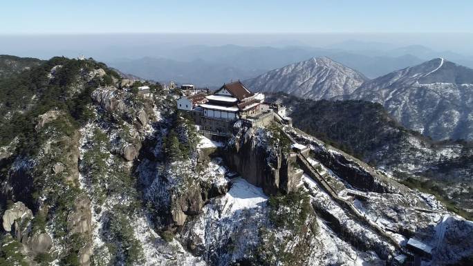 安徽九华山风景区寺院航拍