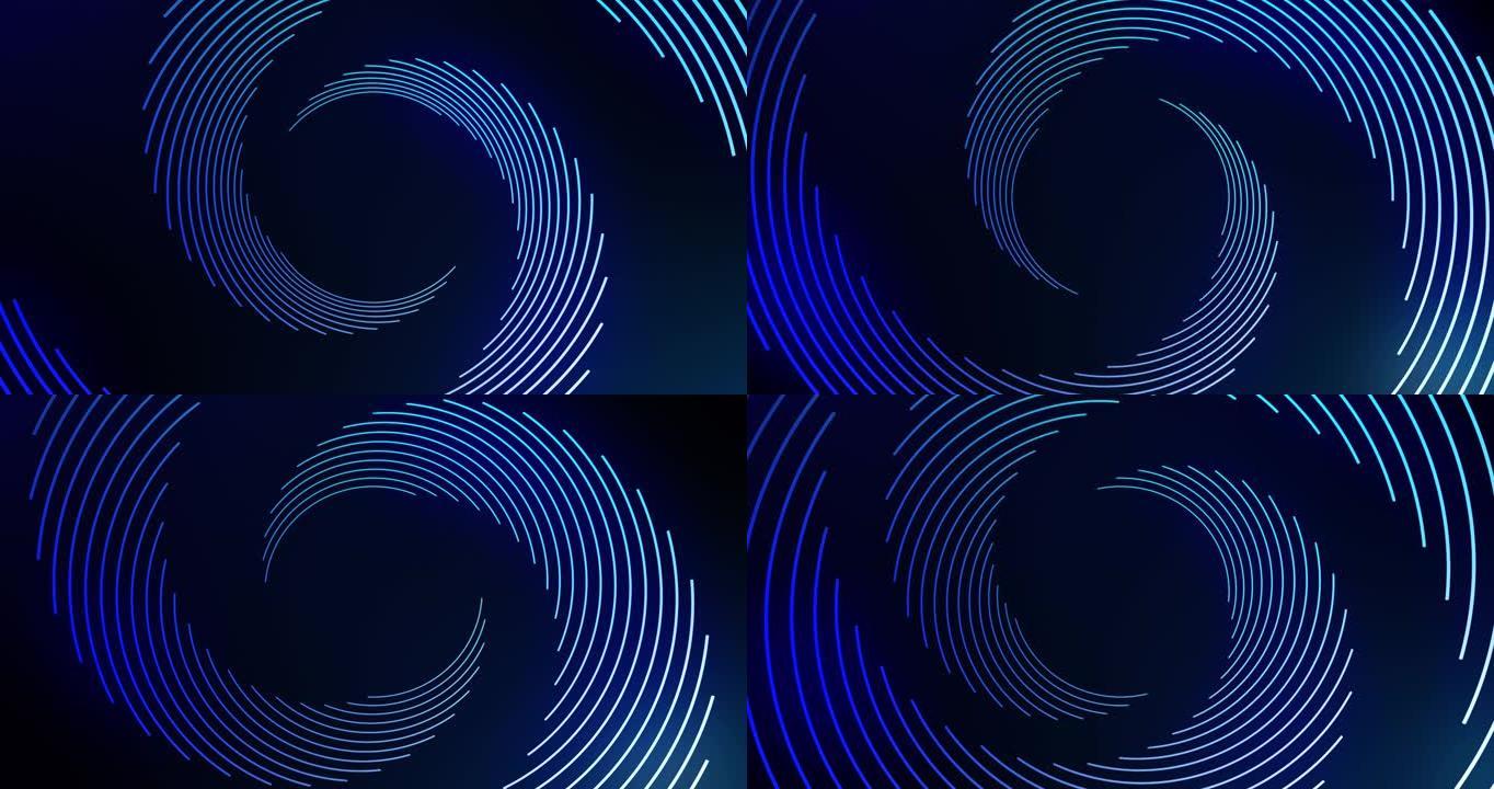 催眠运动中蓝光轨迹旋转的动画