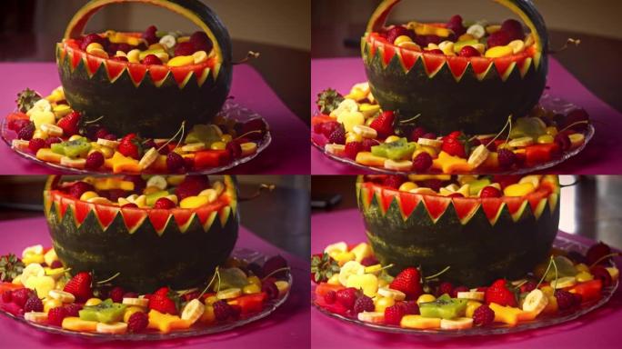 用西瓜篮让你的生日派对变得特别。4k视频