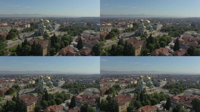 保加利亚索非亚中部鸟瞰图