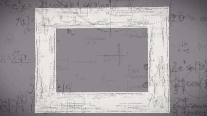 白色框架上的数学方程动画