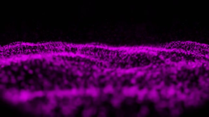黑色背景下漂浮的紫色数字波的数字动画