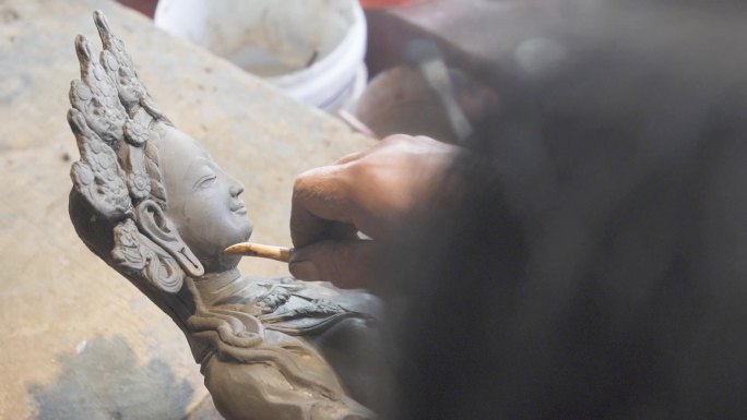 手工制作 传统手艺 雕刻佛像 泥塑佛像