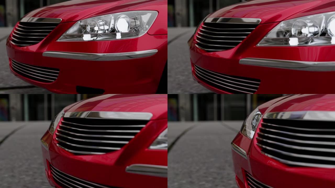 红色汽车的3d可视化