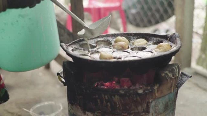 柬埔寨国菜是在街上的火上油炸的。西哈努克，柬埔寨，亚洲