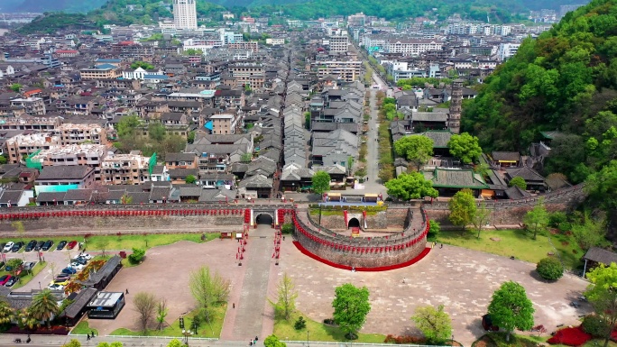 台州府城文化旅游区兴善门紫阳古街航拍素材