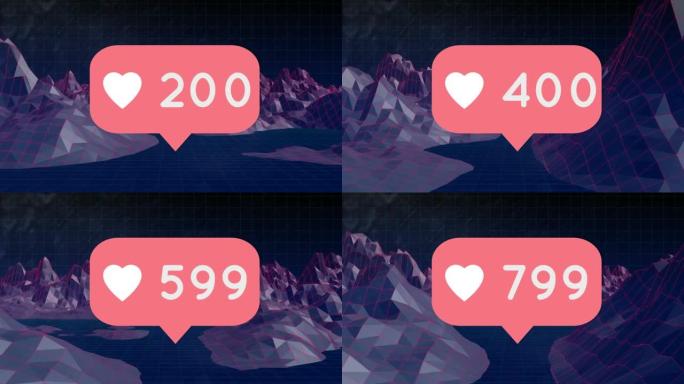 黑色背景上的3d结构上带有数字气泡的心脏图标