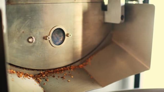外部咖啡烘焙机玻璃窗显示咖啡豆烘焙机转纺纱