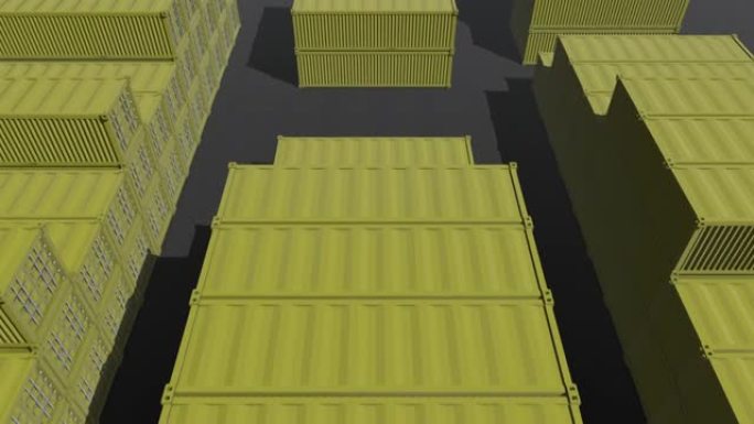 黄色运输集装箱回路顶视图