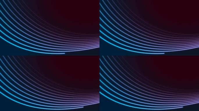 蓝色紫外线霓虹灯弯曲波浪线抽象运动背景