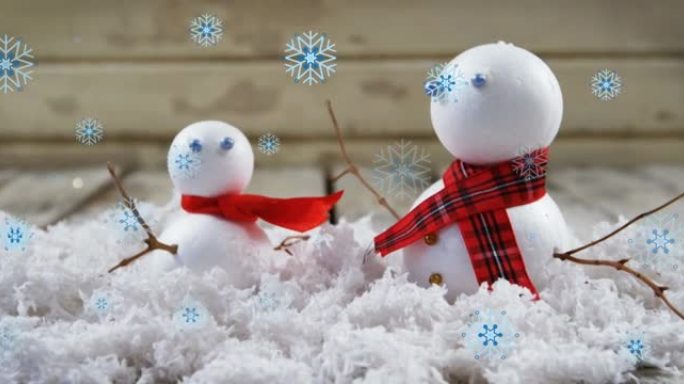 圣诞节降雪的动画