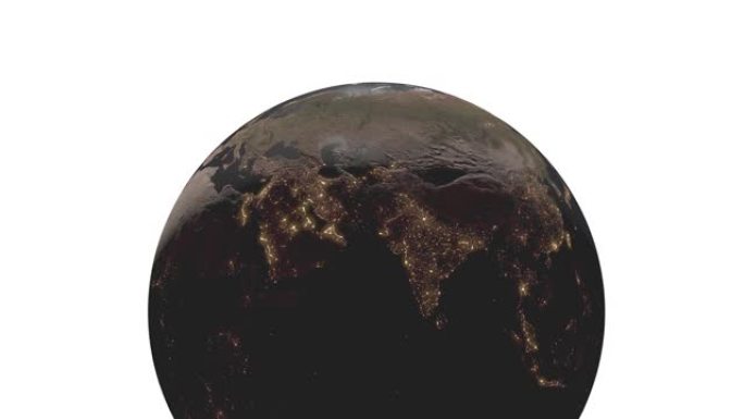 地球白色背景空间3DCG数字动画运动图形