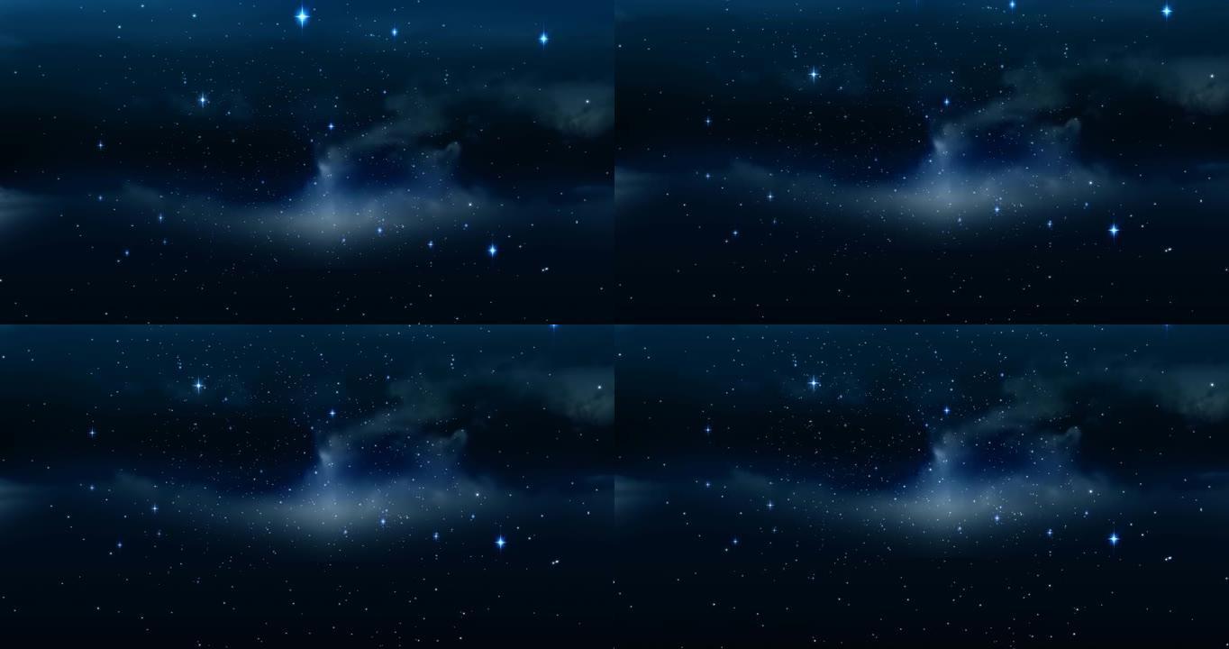 夜空上闪耀星星的动画