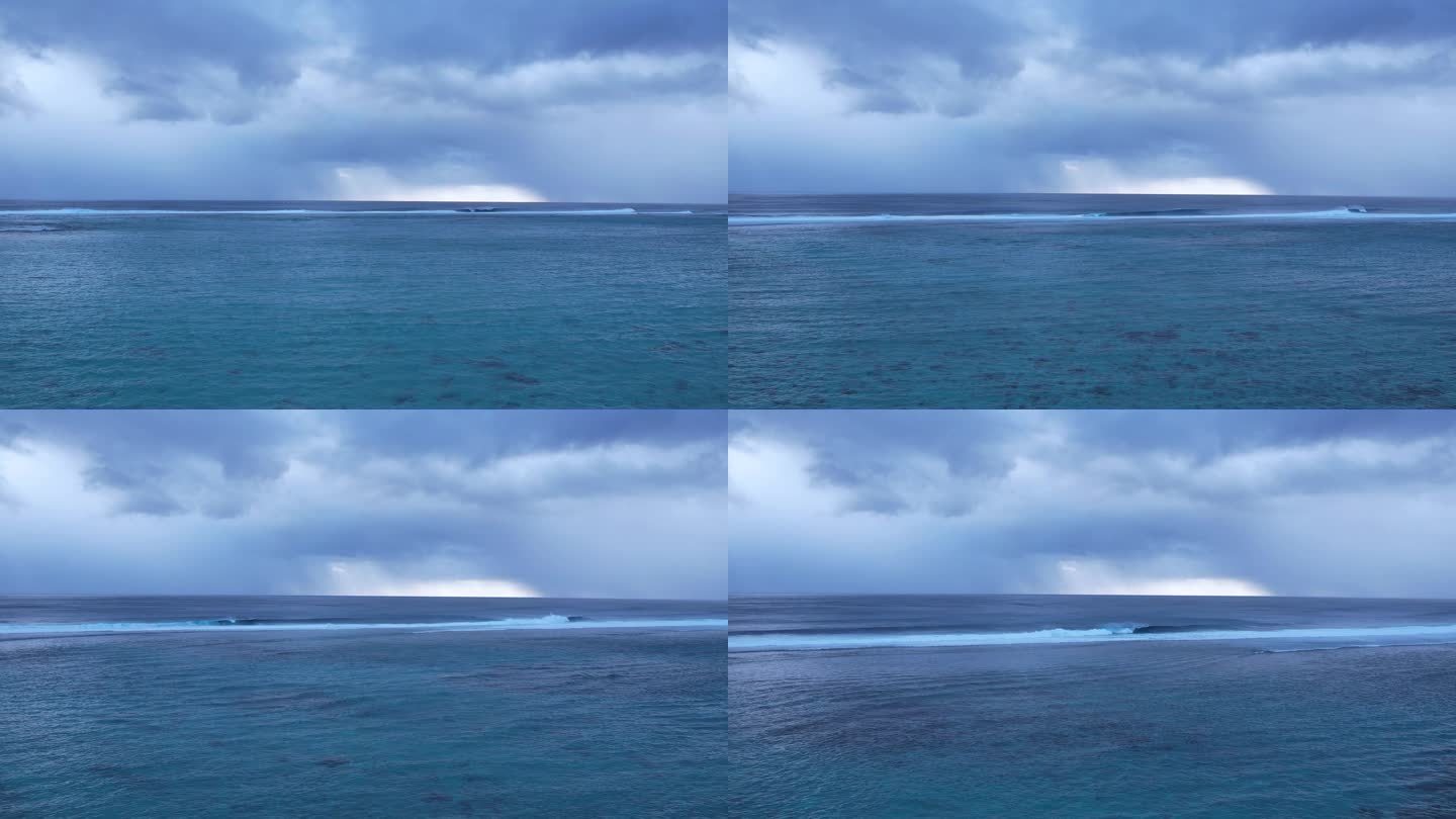 【4K航拍】海平面天际线海浪平行海面镜头