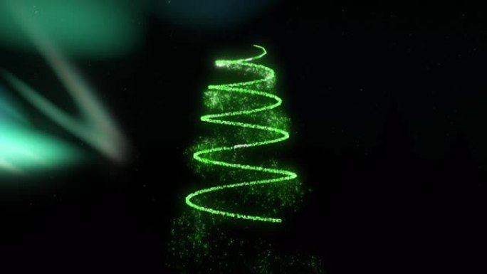 极光上的圣诞树动画