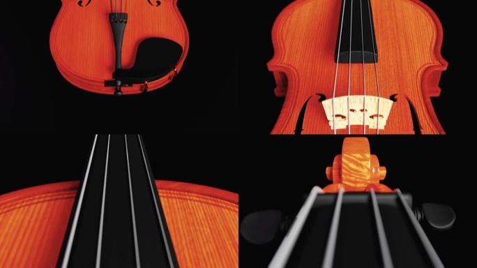 黑暗背景上的小提琴-宣传小提琴课程的视频