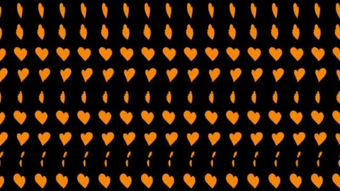橙色心形动波动画运动图形