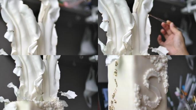 装饰口香糖花蛋糕特写展示艺术文艺