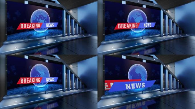 新闻电视演播室设置-虚拟绿屏背景循环