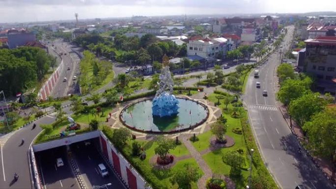 印度尼西亚巴厘岛登巴萨市空中街景
