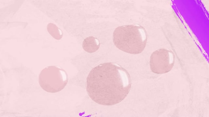 粉红色背景下的紫色画笔笔触水滴图标的数字动画
