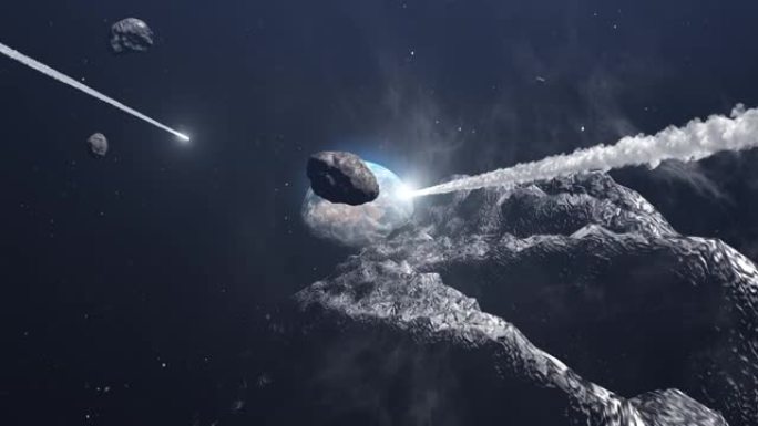 巨大的小行星和流星前往地球