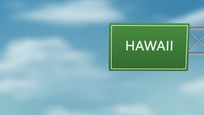 夏威夷市道路标志在多云的天空-Stok视频