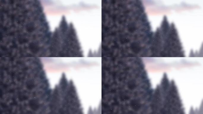 灰色的杉木上的雪的动画