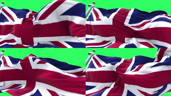 英国国旗在风中飘扬的细节