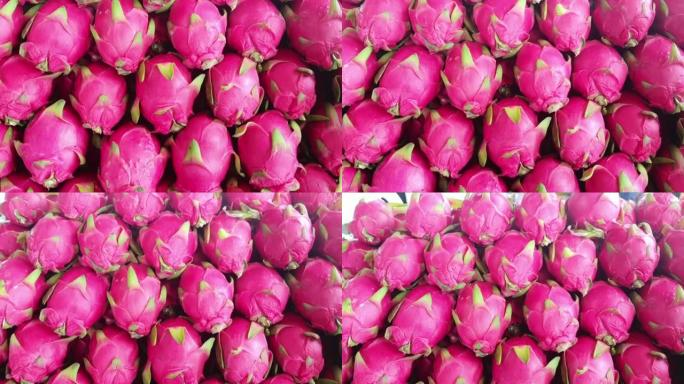 市场上出售的火龙果，泰国水果视频