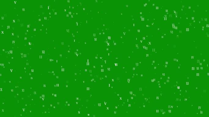绿屏背景的数字罗马数字运动图形