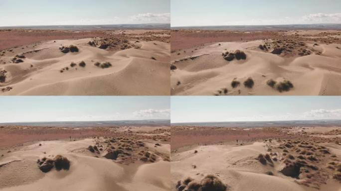 哈萨克斯坦沙丘的航拍照片