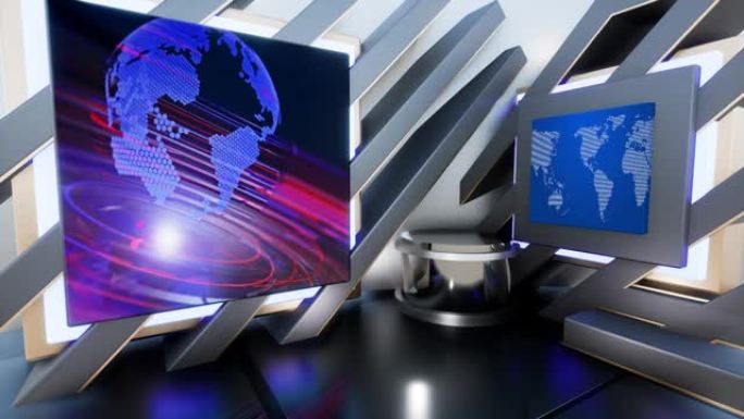 新闻电视演播室设置-虚拟绿屏背景循环