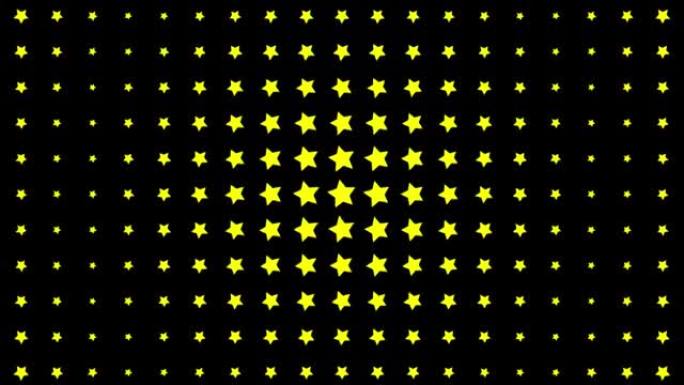 黄色星形波互锁动画运动图形