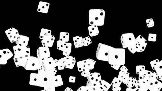 赌场骰子立方体粒子循环动画