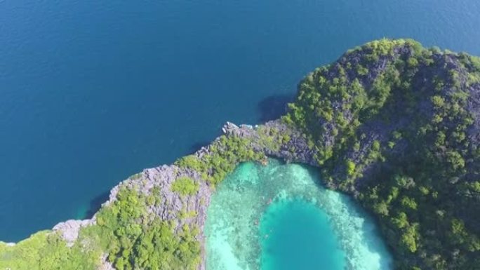 鸟瞰图美丽的海滩，公鸡梳子岛，缅甸