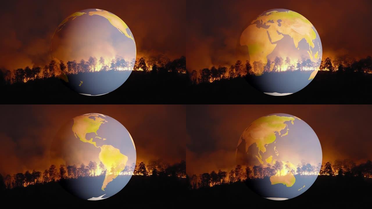 气候变化和全球变暖的3D渲染是全球野生动物的驱动力
